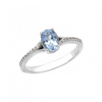 Δαχτυλίδι Λευκόχρυσο 14Κ BLUE TOPAZ (RI444 - RW219) Δαχτυλίδι Λευκόχρυσο 14Κ BLUE TOPAZ (RI444 - RW219)